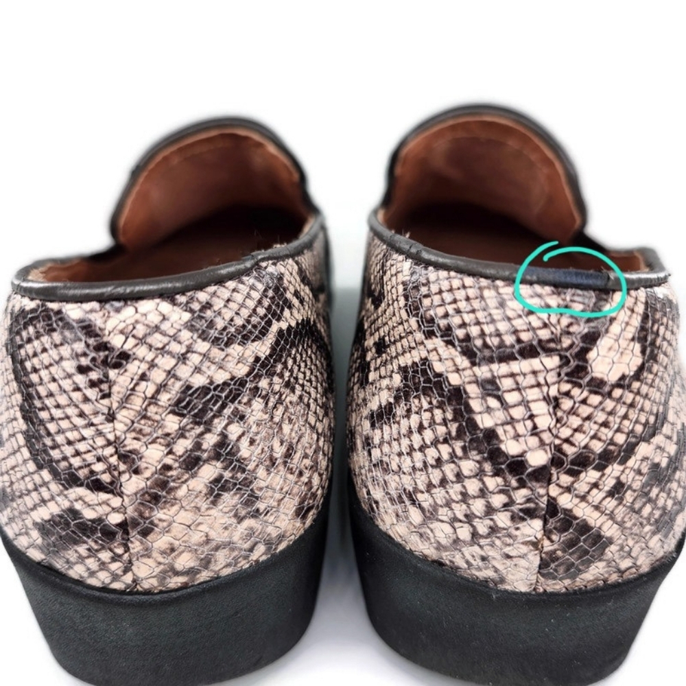 Fitflop Superskate Taupe Beige & Grey Snake Print Leather Slip-On Loafers - Picture 13 of 13